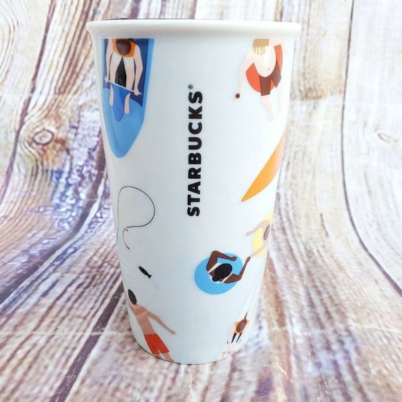 Starbucks Tumbler~Michigan~Great Lakes Great Times~12 Oz~Cup Mug Kayak Swim Fun